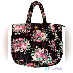 Betsey Johnson nylon Floral pillow tote